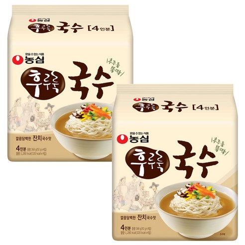 농심 후루룩 국수 4p, 368g, 2개