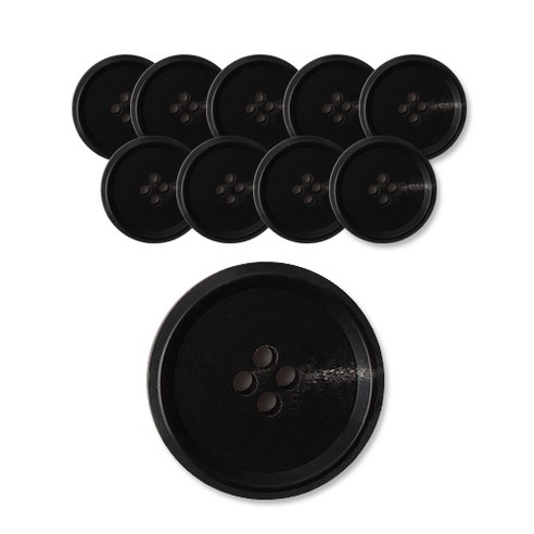 패션포인트 멜버른단추 무광 18mm, BK, 10개입