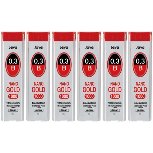 자바펜 나노골드 1000 B 샤프심, 0.3mm, 6개