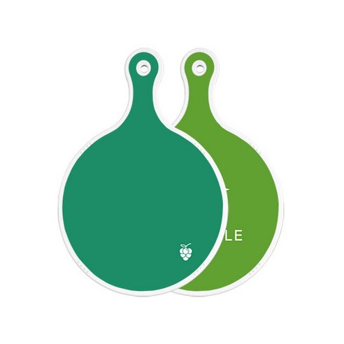 로엠디자인 양면 원형 서빙 도마 그린, 채소그린, 1개