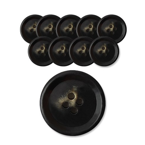 두양 패션포인트 잡스 무광단추 18mm, BK, 10개입