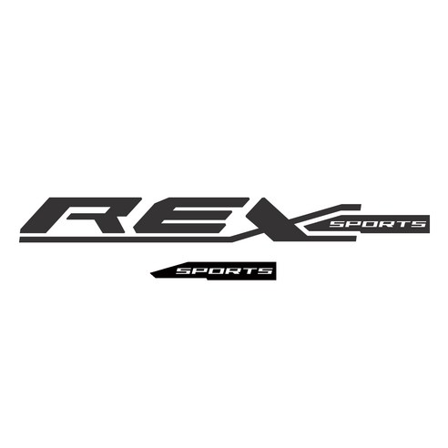 그리븐 렉스턴스포츠 닉네임 REX 데칼 스티커 50cm, 다크그레이 + 무광블랙, 2개입