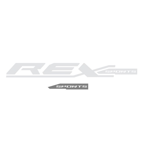 그리븐 렉스턴스포츠 닉네임 REX 데칼 스티커 50cm, 브라이트그레이 + 미들그레이, 2개입