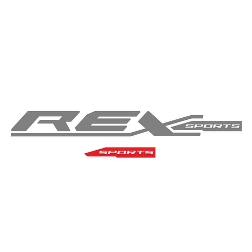 그리븐 렉스턴스포츠 닉네임 REX 데칼 스티커 50cm, 미들그레이 + 레드, 2개입