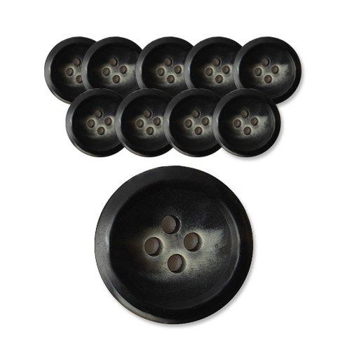 패션포인트 코트라 단추 무광 18mm, BK, 10개입