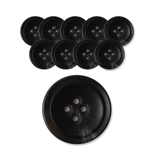 패션포인트 쿠바 단추 무광 18mm, BK, 10개입