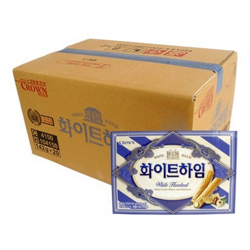 크라운제과 화이트하임, 142g, 20개