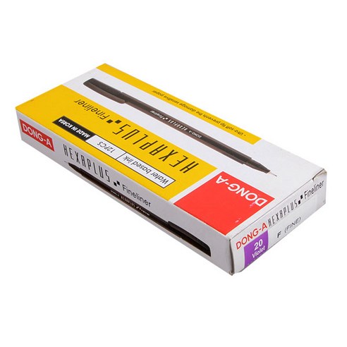동아 헥사 파인라이너 수성펜 0.5mm x 12p, 보라, 1개