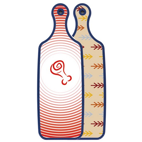 로엠디자인 블루에디션 양면 서빙도마 소나무두목색, 고기라인레드, 1개