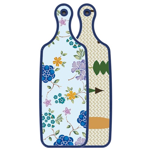 로엠디자인 블루에디션 양면 디자인 서빙도마 숲패턴1, 로맨틱블루floral비색, 1개