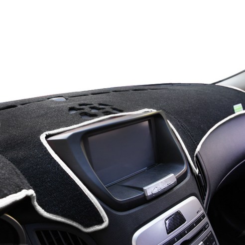 본투로드 에코 차량용 대쉬보드커버 블랙 원단 화이트 라인 + DUB 종이 방향제, 그랜드카니발 2006년~2014년(센터유)