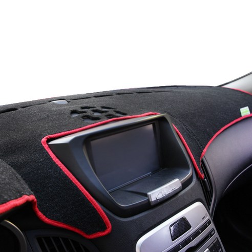 본투로드 에코 차량용 대쉬보드커버 블랙 원단 레드 라인 + DUB 종이 방향제, 포르테/포르테쿠페 2009년~2013년(일반형)