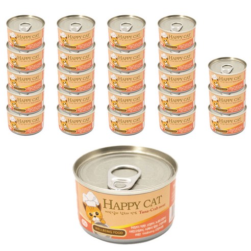 굿데이 해피캣 고양이캔 95g, 게맛살 + 참치 혼합맛, 24개