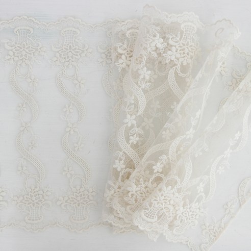 해피툴 G 트위스트팟 레이스 러너매트, 아이보리, L(270 x 26 cm)
