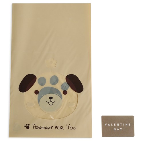황씨네도시락 애니멀 봉투 강아지 50p + 스티커 발렌타인 사각 50p, 1세트