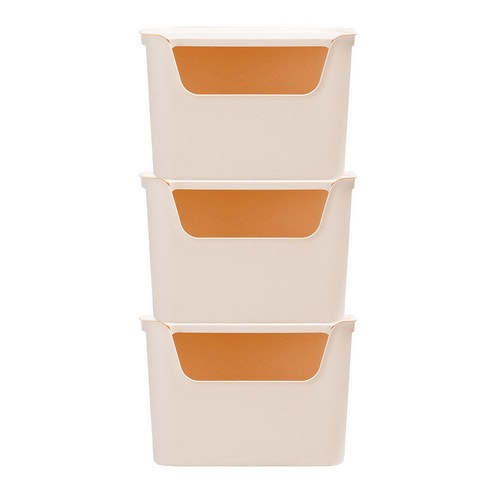 티볼리 컬러 수납박스 대 25.5L, 크림화이트, 3개입