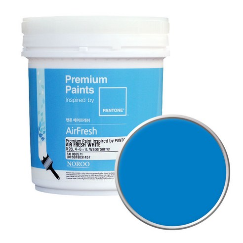 노루페인트 팬톤 에어프레쉬 무광 수성 페인트 1L, 18-4247 Brilliant Blue, 1개