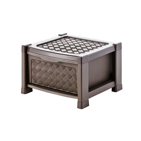 티볼리 라탄 서랍장 1단 38.8L, 다크브라운, 1개