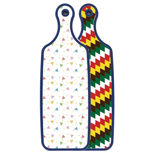로엠디자인 블루에디션 양면 서빙도마 보드 5색다이아패턴, Happy삼각패턴, 1개