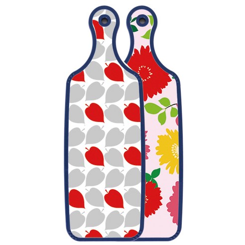 로엠디자인 블루에디션 양면 서빙 도마 국화핑크분홍, 레드그레이낙엽, 1개