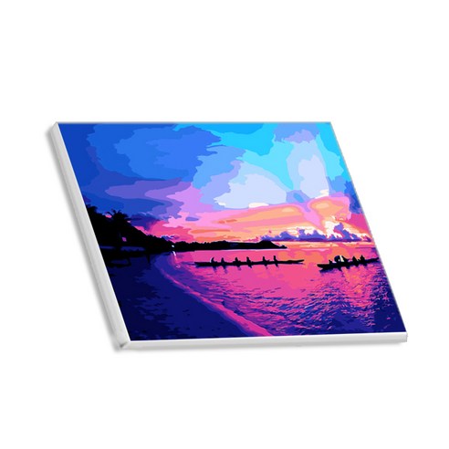 헬로페인팅 직접그리는 DIY 캔버스 도면 바다노을시리즈, 8, 1개