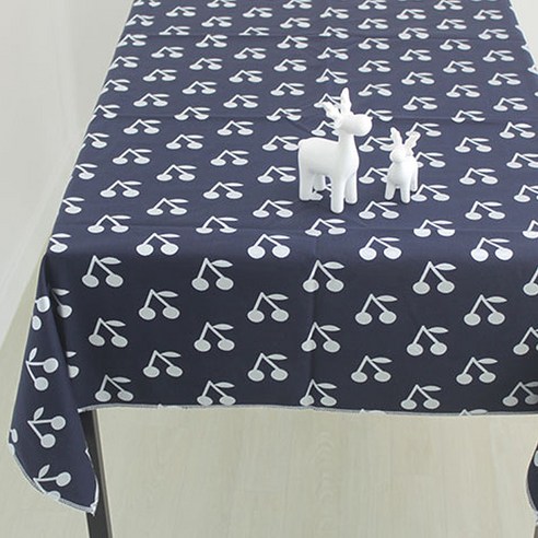 노랜드 체리 방수 테이블 커버, 네이비, 100 x 180 cm