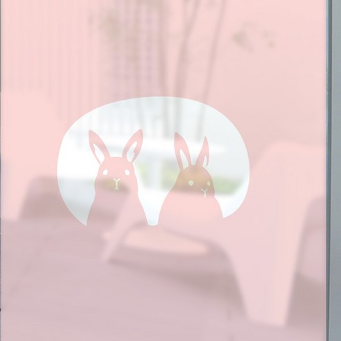 디자인수풀 컬러 안개 창문용 시트, 래빗 02 핑크