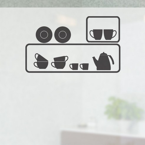 디자인수풀 컬러 안개 창문용 시트지, 모던선반 02