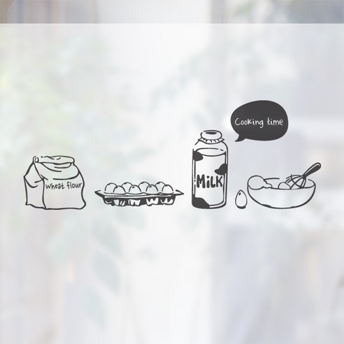 디자인수풀 컬러 안개 창문용 시트지, 브레드 세트