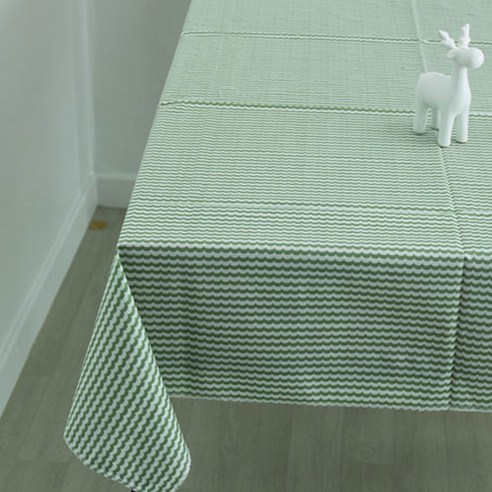 지와이에이펫 물결 방수 테이블 커버, 그린, 90 x 90 cm