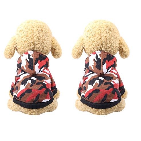 아리코 Dr Mini 양이&아지 밀리터리 후드티 2p, 레드