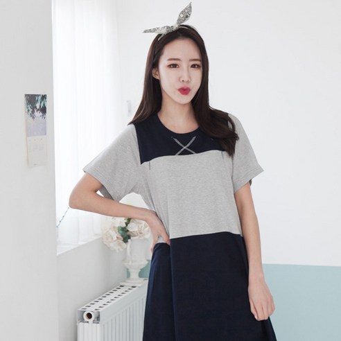 메르 반팔 수유칸칸이원피스