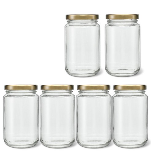 미르 M glass 유리저장병 골드 580g, 400ml, 6개