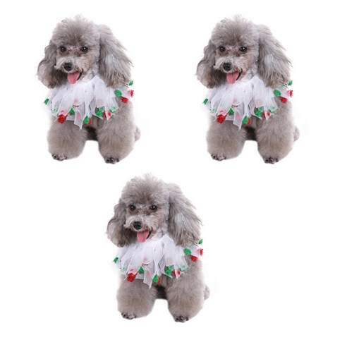 댕댕이샵 반려동물 할로윈 목걸이 장식 L, 프릴화이트, 3개입