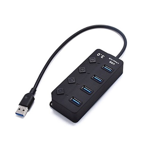 셀인스텍 USB 3.0 4포트 허브 개별스위치 HUB-S430B