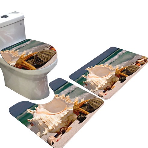 스토어33 건식 욕실매트 바다스토리 3종 세트, S, 1세트