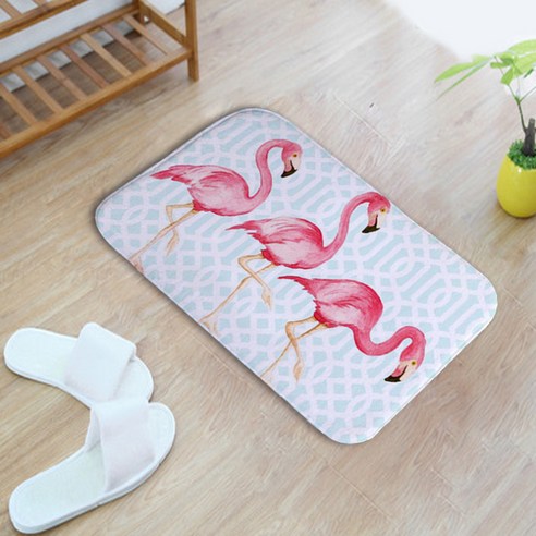리빙조이 플라잉 플라밍고 발매트, 블루패턴