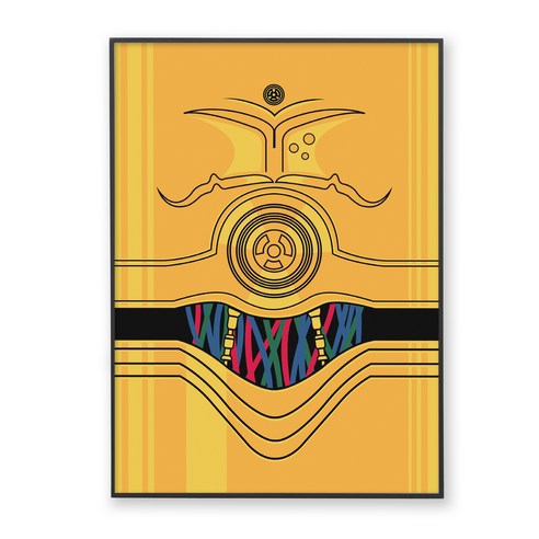 콜렉션플러스 스타워즈 C3PO 17006 포스터 + 메탈 액자, 블랙