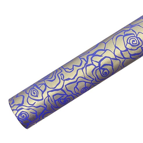 영프라자 장미 종이포장지 53cm x 10m, 블루, 1개