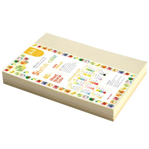 종이문화 스타일리쉬 시즌칼라 색지 혼합 190 SN-Natural Tone 80g, A4, 260매