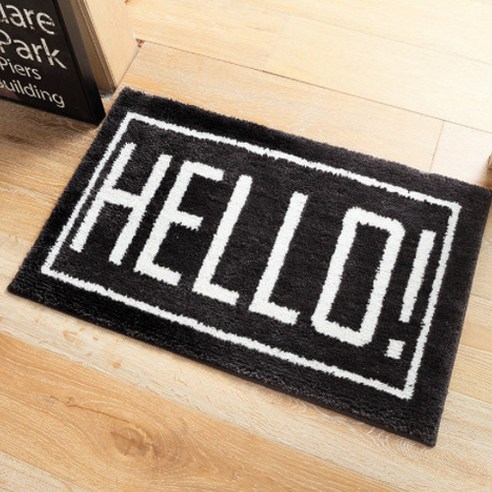 햇살 심플한 캐릭터 가정용매트, HELLO