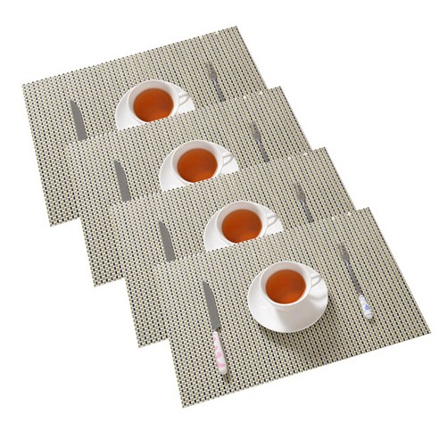 앤티스 논슬립 투톤 테이블매트 4p, 그린, 45 x 30 cm