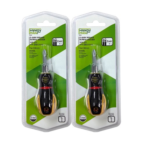 핸디맨 파워 삼각 주먹 양용드라이버 6 x 38mm, 2개입