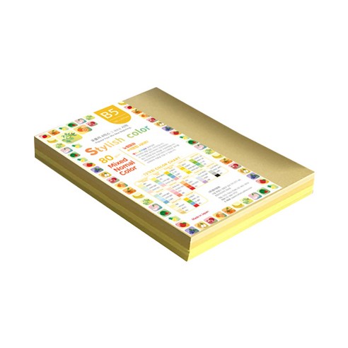 종이문화 스타일리쉬 노멀칼라 색지 혼합 271 SN-Yellow Tone 80g, B5, 210매