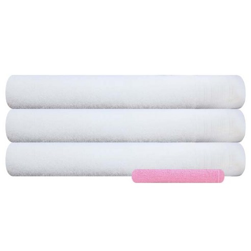 송월타월 호텔 컬렉션 심포니 68바스 타월 450g 30수 코마사 아이보리 3p + 뷰티32, 분홍, 1세트