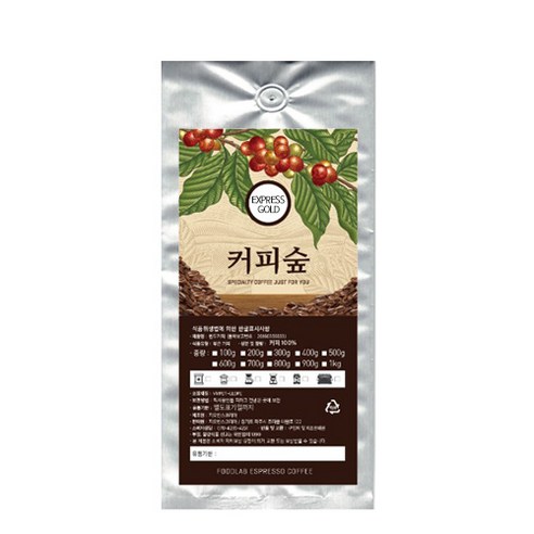 커피숲 EXPRESS GOLD 원두, 홀빈(분쇄안함), 200g, 1개