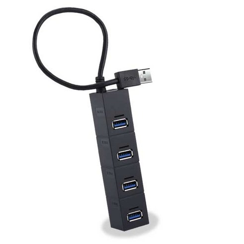 이탑 4포트 유전원 USB 3.0 허브 U3-23, 블랙, 1개