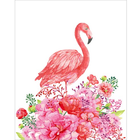 아트조이 DIY 명화 그리기 세트 40 x 50 cm 세로형, 플라워 플라밍고 2, 1개