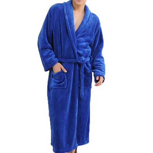 DM 알럽홈 플란넬 로브 샤워 가운 XXXL, 블루, 1개