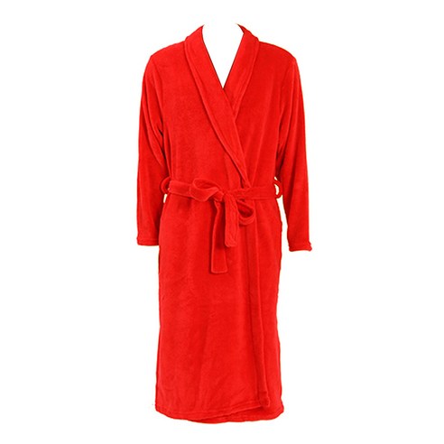 DM 알럽홈 플란넬 로브 샤워 가운 XXXL, 레드, 1개